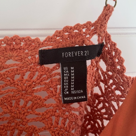 Forever 21 Burnt Orange Crochet Festival Top - Picture 3 of 5